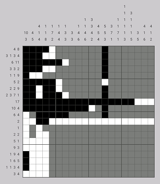 A partially solved nonogram
